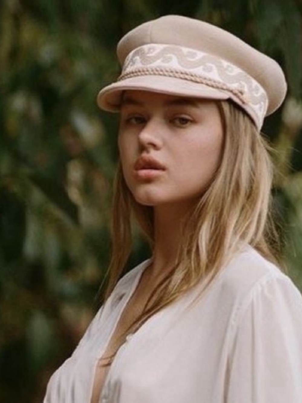 NWT Lack of Color Riviera Cap Cream Gold Sailor Hat Small  55cm